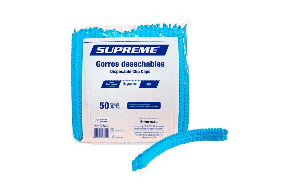 Gorros Desechables Supreme Bolsa Con 50 Unidades