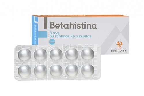 Betahistina Diclorhidrato Memphis 8Mg/1U Oral Caja Con 50 Tabletas Recubiertas