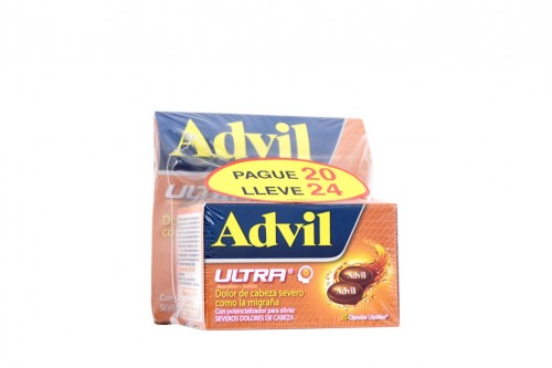 Advil Ultra Caja Con Frasco De 24 Capsulas Pague 20 Lleve 24