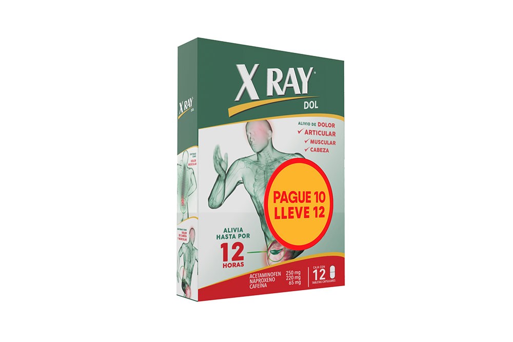 X Ray Dol Caja Por 12 Tabletas Pague 10 Lleve 12 Rx4