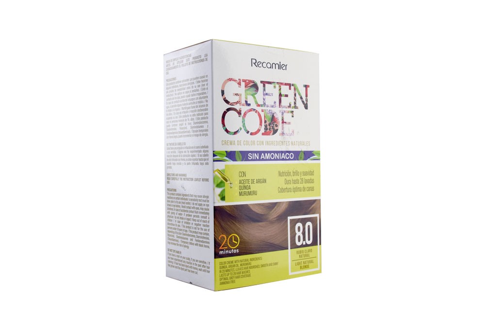 Crema De Color Green Code Tono Rubio Claro Natural Caja Con 1 Kit