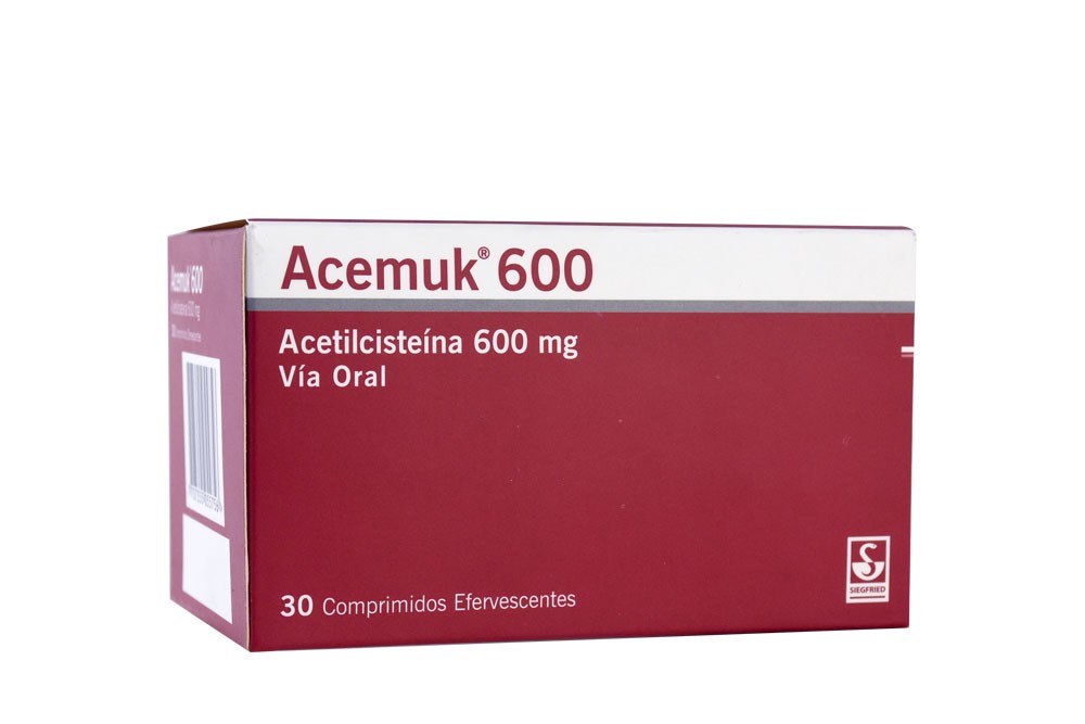 Acemuk 600 mg Caja Con 30 Tabletas Efervescentes