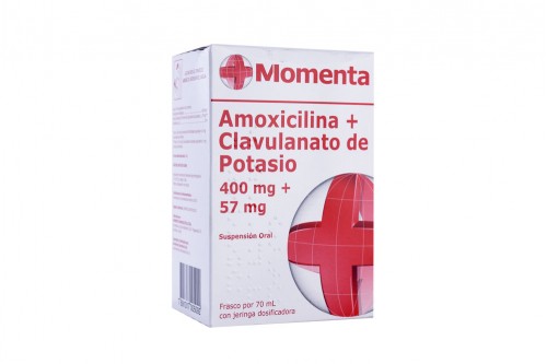 Amoxicilina + Clavulanato De Potasio 400/57 Mg En Frasco Por 70 mL Rx Rx2