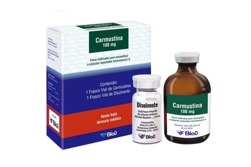 Carmustina 100 mg Polvo Liofilizado Caja Con 1 Frasco Vial Rx Rx1 Rx3 Rx4