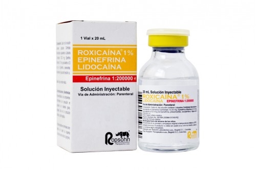 Roxicaina 1% Epinefrina 1200 UI Vial x 20 mL Rx
