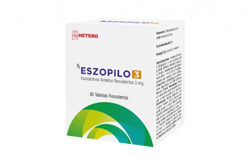 Eszopilo 3 mg Frasco Con  30 Tabletas Recubiertas