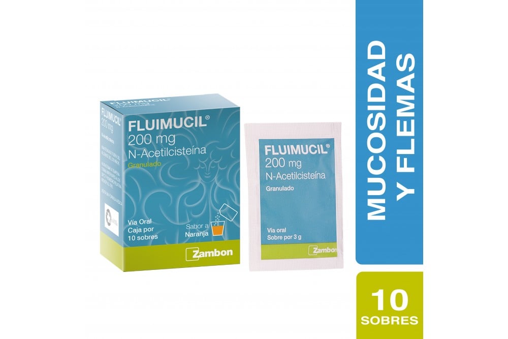 Fluimucil 200 mg Granulado Caja Con 10 Sobres