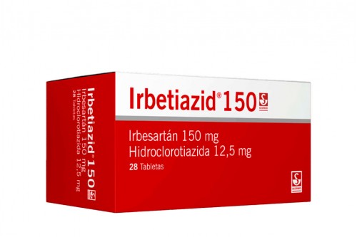 Irbetiazid 150 / 12.5 mg Caja Con 28 Tabletas Rx1 Rx4