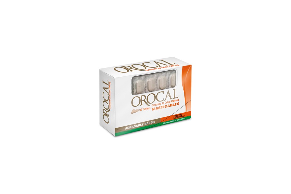 Orocal 1500 Mg Caja Con 30 Tabletas Masticables
