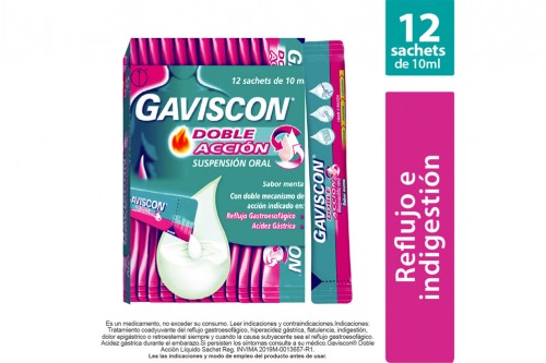 Gaviscon Doble Acción 12 Sachets De 10 Ml