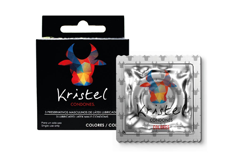 Condón Kristel Colores Caja Con 3 Unidades