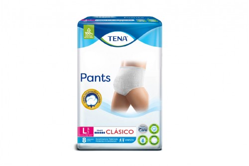 Tena Pants Clásico Confort Care Paquete Con 8 Unidades – Talla L