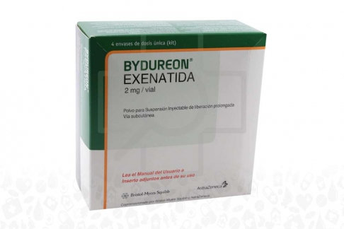 Bydureon 2 mg Caja Con 4 Kits Envases Dósis Única  Rx1 Rx3 Rx4