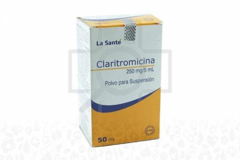 Claritromicina 250 mg / 5 mL Caja Con Frasco Con 50 mL . Rx2