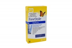 FreeStyle Optium Caja Con 50 Tiras De Prueba De Glucosa Sanguínea
