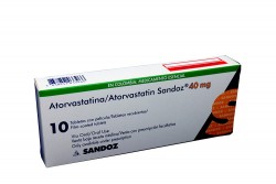 Atorvastatina Sandoz 40 mg Caja Con 10 Tabletas Recubiertas Rx