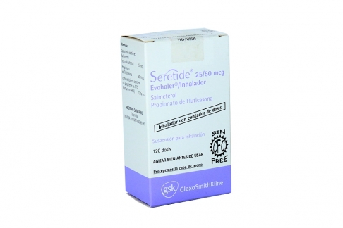 Seretide Evohaler 25 / 50 mcg Caja Con Inhalador Con 120 Dosis Rx Rx1 Rx4