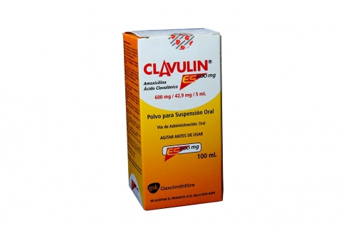 Clavulin En Polvo 600 / 42.9 mg / 5 mL Caja Con Frasco Con 100 mL Rx Rx2