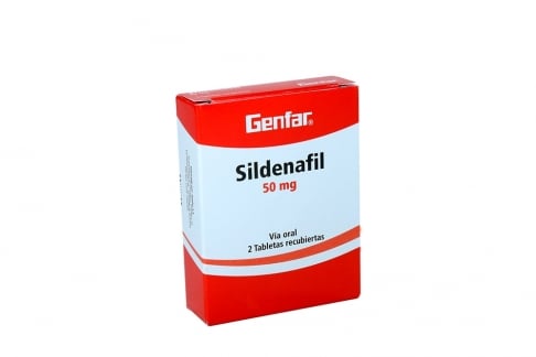 Sildenafil 50 mg Caja Con 2 Tabletas Recubiertas Rx.