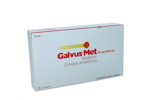 Galvus Met 50 mg / 1000 mg Caja Con 28 Comprimidos Recubiertos Rx4