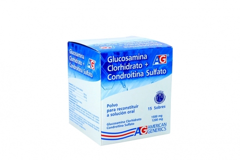 Condroitina / Glucosamina Polvo Para Reconstruir 1500 / 1200 mg Caja Con 15 Sobres Rx