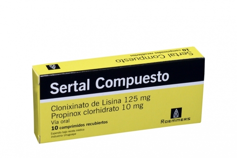 Sertal Compuesto 125 / 10 mg Caja Con 10 Comprimidos Recubiertos Rx