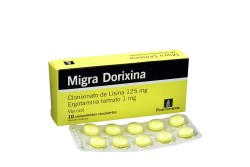Migradorixina 125 / 1 mg Caja Con 10 Comprimidos Recubiertos Rx