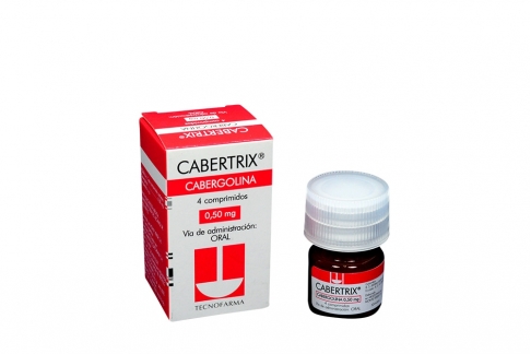 Cabertrix 0.50 mg Caja Con Frasco Con 4 Comprimidos Rx1