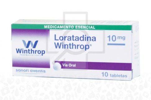 Loratadina Winthrop 10 Mg Caja Con 10 Tabletas Rx