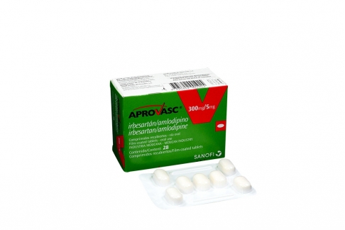 Aprovasc 300 / 5 mg Caja Con 28 Comprimidos Recubiertos Rx