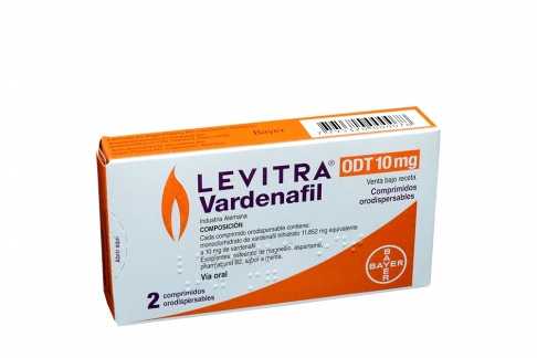 Levitra ODT 10 mg Caja Con 2 Comprimidos Orodispersables Rx