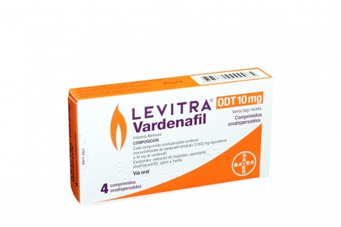 Levitra ODT 10 mg Caja Con 4 Comprimidos Orodispersables Rx