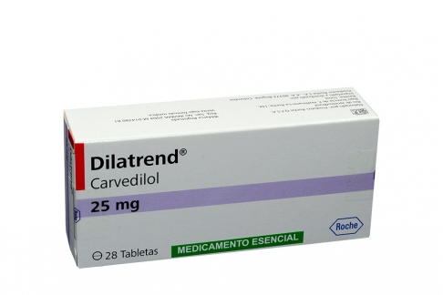 Dilatrend 25 mg Caja Con 28 Tabletas Rx1 Rx4