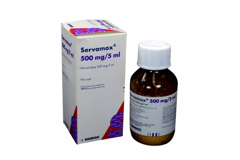 Servamox 500 mg / 5 mL Caja Con Frasco Con 100 mL Rx2