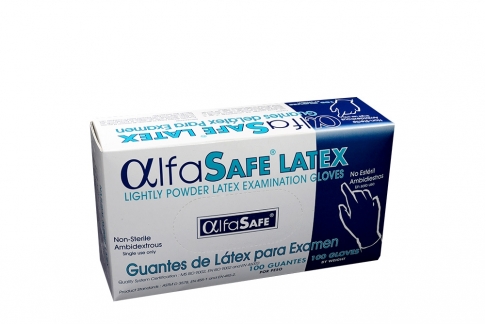 Alfa Safe Guantes De Látex Caja Con 100 Unidades