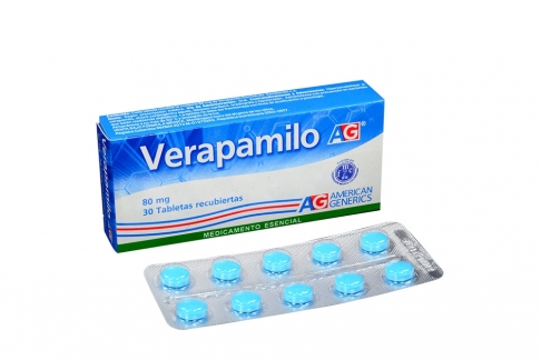 Verapamilo 80 Mg Caja Con 30 Tabletas Rx