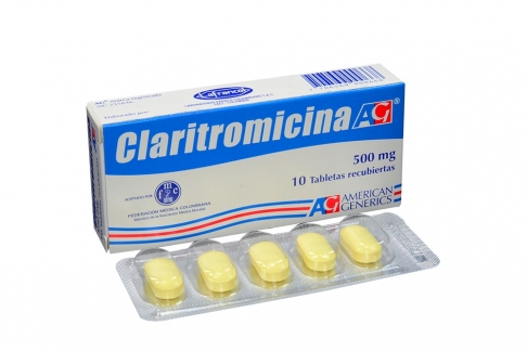 Claritromicina 500 mg Caja Con 10 Tabletas . Rx2