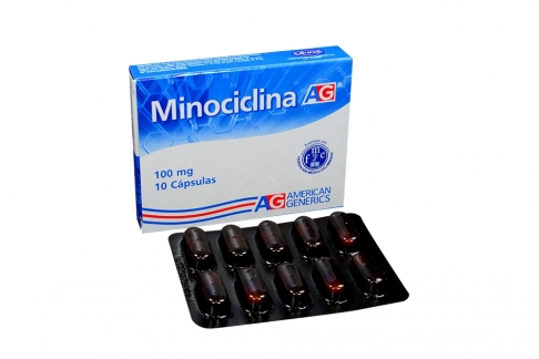 Minociclina AG 100 mg Caja Con 10 Cápsulas Rx2