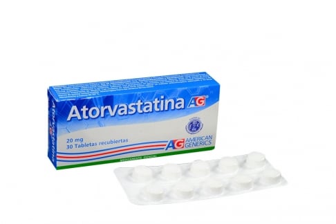 Atorvastatina 20 mg Caja Con 30 Tabletas Recubiertas Rx