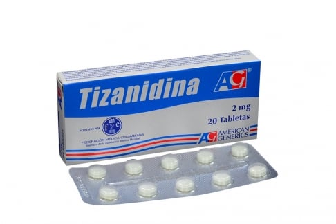 Tizanidina 2 mg Caja Con 20 Tabletas Rx