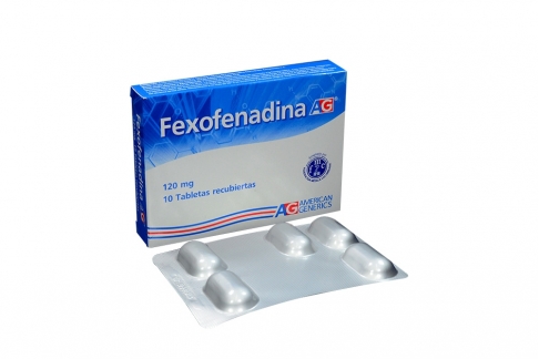 Fexofenadina 120 mg Caja Con 10 Tabletas Recubiertas .
