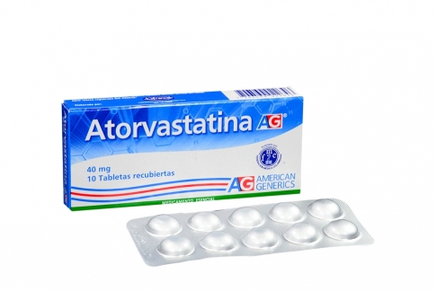 Atorvastatina 40 mg Caja Con 10 Tabletas Recubiertas Rx.