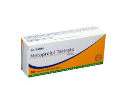 Metoprolol Tartrato 100 mg Caja Con 30 Tabletas Recubiertas Rx
