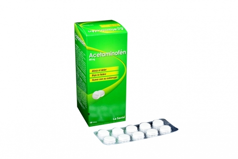 Acetaminofén La Santé 500 Mg Caja Con 100 Tabletas