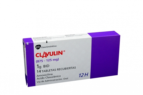 Clavulin 875 / 125 mg Caja Con 14 Tabletas Recubiertas Rx Rx2