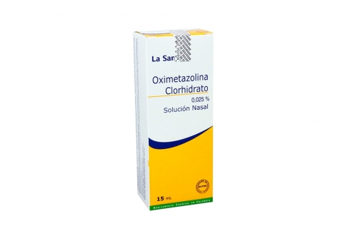 Oximetazolina Clorhidrato 0.025 % Solución Nasal Caja Con Frasco Con 15 Ml