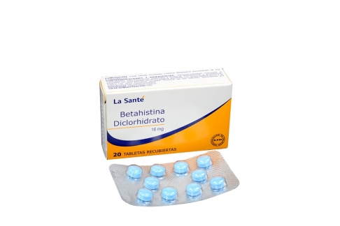 Betahistina Diclorhidrato 16 mg Caja Con 20 Tabletas Recubiertas . Rx Rx4