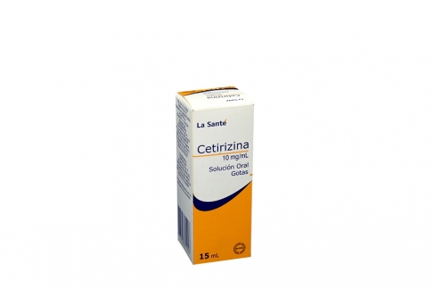 Cetirizina 10 mg / mL Solución Oral Gotas Caja Con Frasco Con 15 mL Rx Rx4