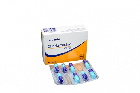 Clindamicina 300 mg Caja Con 24 cápsulas . Rx2