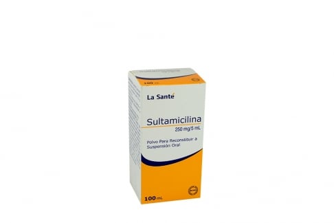 Sultamicilina Suspensión 250 mg / 5 mL Caja Con Frasco Con 100 mL Rx2